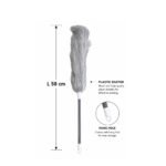 cleaning duster with soft grip handle and hang hole for easy storage on white background.