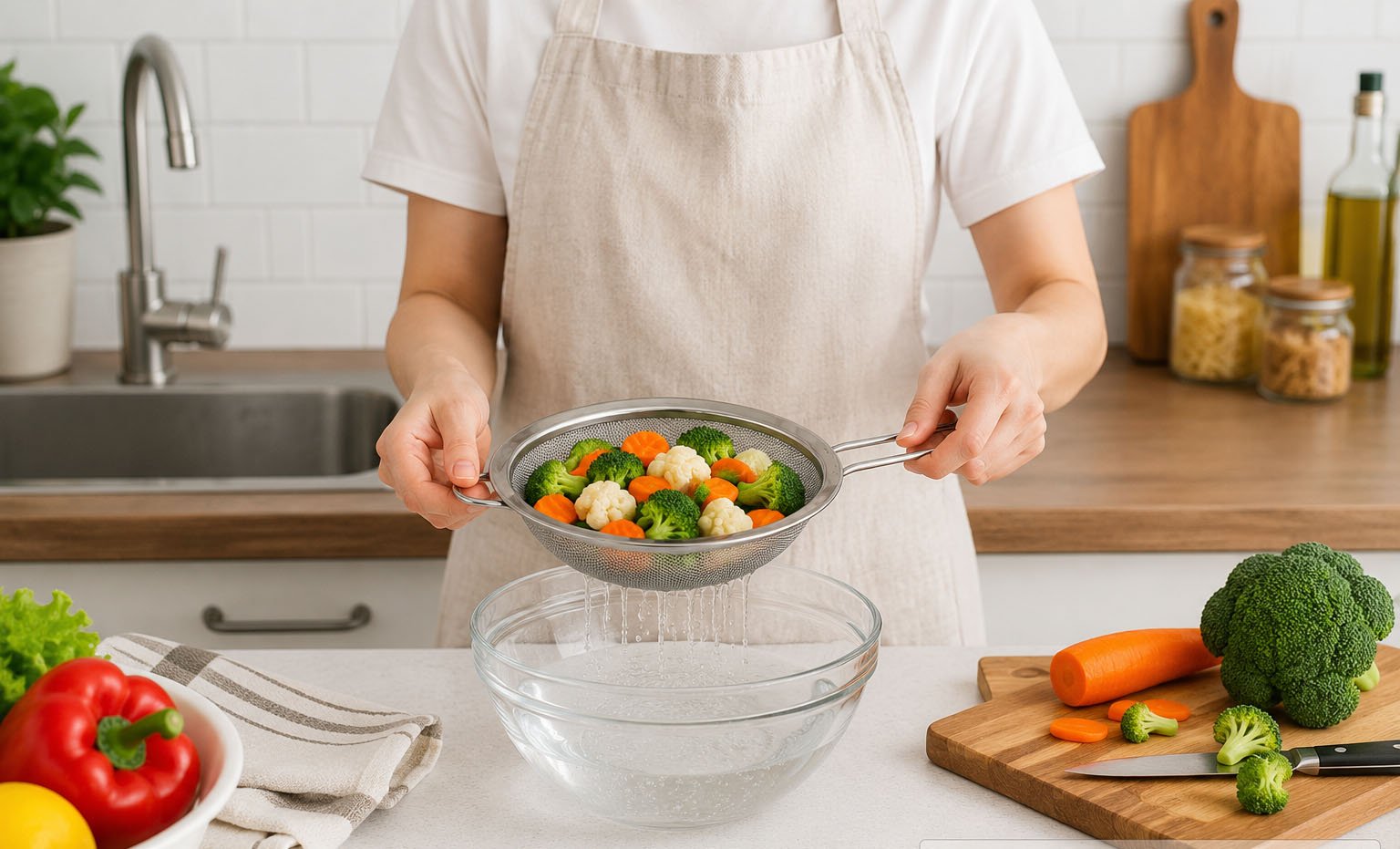 fine mesh kitchen strainer with double handle for flour sifting pasta draining and vegetable rinsing in Lebanon