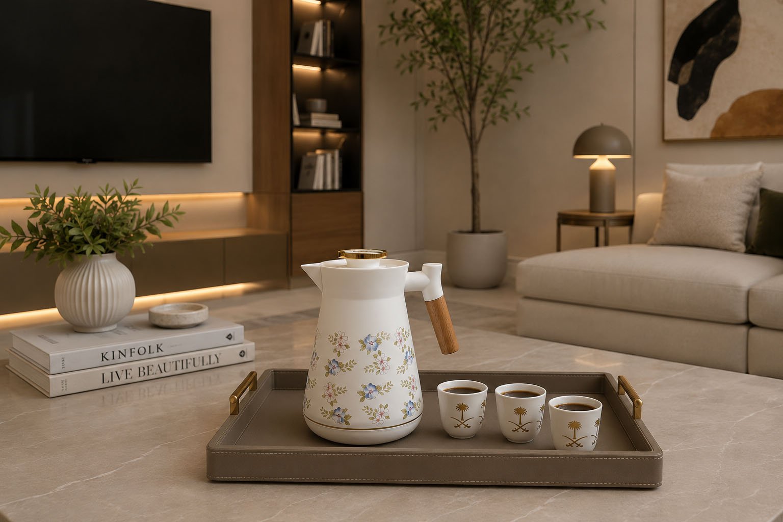 1L-Floral-Arabic-Coffee-Thermos-Wood-Handle