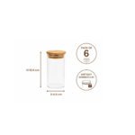 6 pcs Glass Spice Jars with Airtight Bamboo Lids