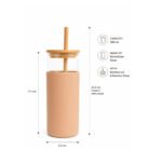 borosilicate glass tumbler with silicone sleeve bamboo lid and bamboo straw 480ml leak-proof reusable drink cup for hot and cold beverages in Lebanon