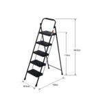 5 steps foldable steel ladder stool with anti-slip steps and rubber feet heavy-duty design in Lebanon
