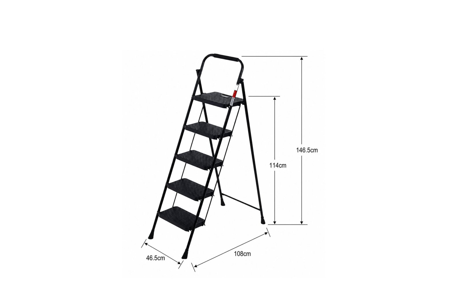 5 steps foldable steel ladder stool with anti-slip steps and rubber feet heavy-duty design in Lebanon