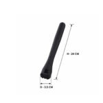 Black plastic cocktail muddler for crushing ice, lemon, garlic, herbs, and fruit drinks.