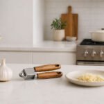 Garlic Presser Wood Handle Stainless Steel