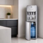 bottom loading water dispenser silver with hot cold normal options