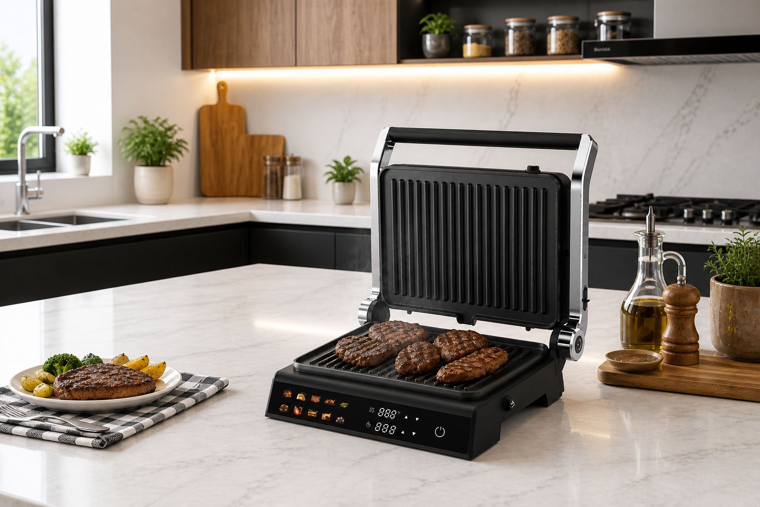 Momaz Electric Contact Grill 2000W Kitchen