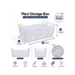 crystal plexi multi-purpose storage basket with handles for kitchen and home organization