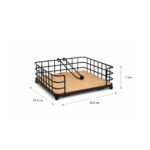 Dosthoff Iron Grid Napkin Holder MB07 Matte Black Bamboo