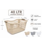Vented Plastic Laundry Basket with Handles