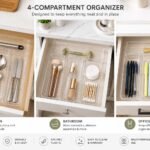 Clear Drawer Organizer 4 Compartment Plexi Tray