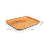 Rectangular melamine serving tray 29 cm with wood-grain design