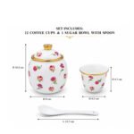 Coffee Serving Set 13 Pcs Rose Pattern Ceramic