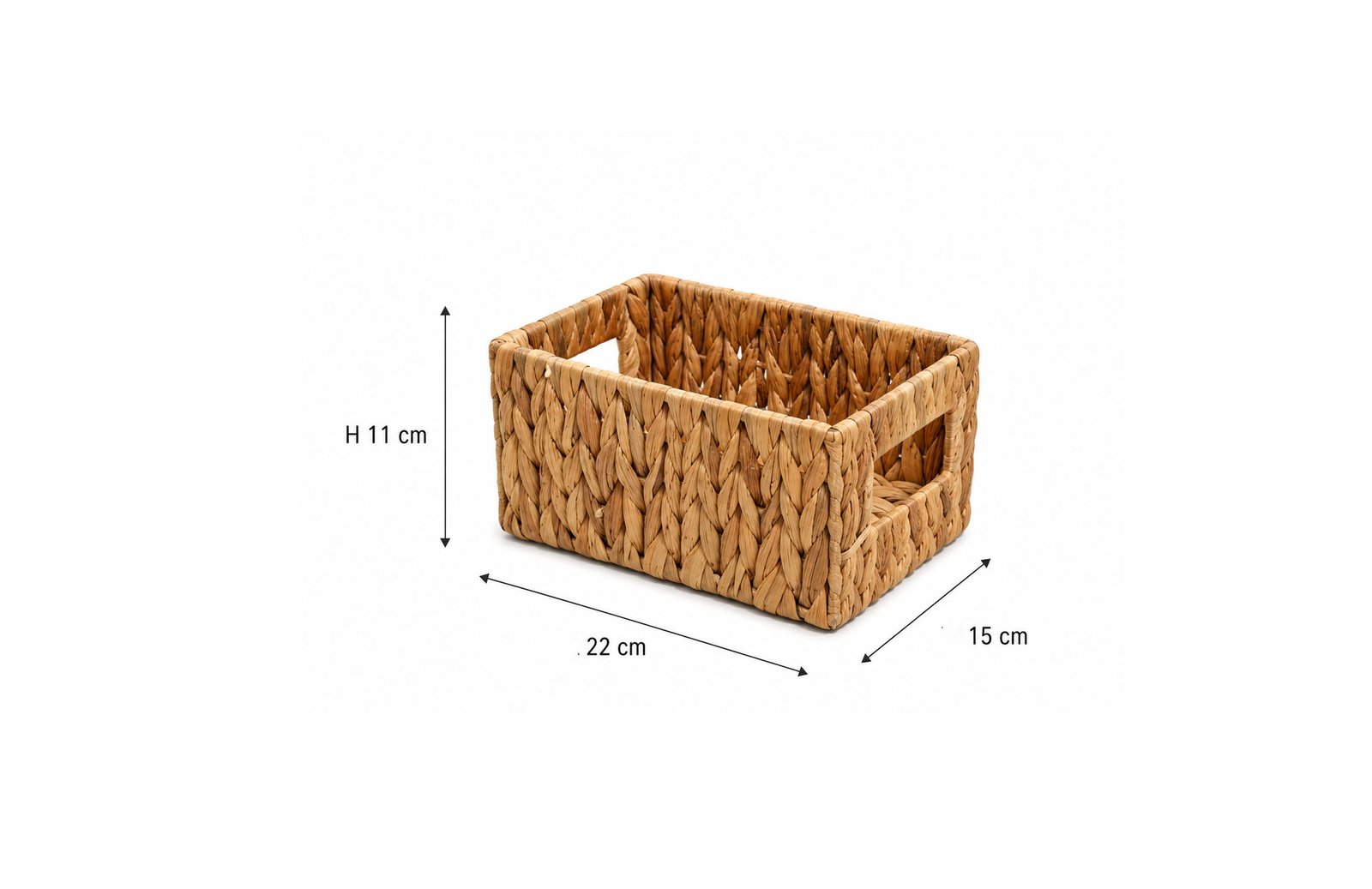 Storage Basket 22 cm with Handles Water Hyacinth