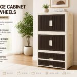 Storage Cabinet With Wheels 2 Units 2 Drawers Foldable
