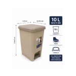 pedal waste bin with handles in grey and brown, ideal for bathrooms, bedrooms, offices, and under desk spaces.