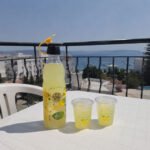 Glass Water Bottle 1L With Handle Modern Printed Designs