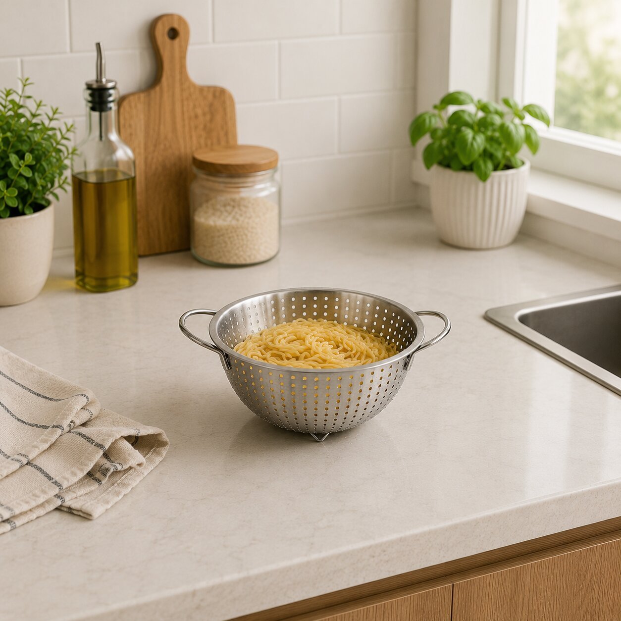 Colander 21 cm Stainless Steel Bowl Strainer