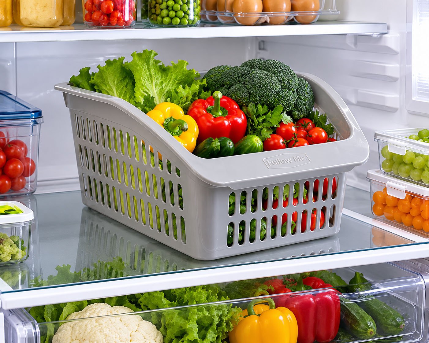 Fridge Organizer Storage Basket for Fruits and Vegetables 30.5cm