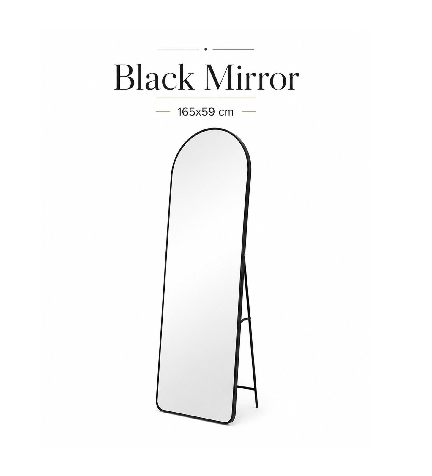 FULL-LENGTH MIRROR ARCHED BLACK FRAME