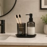 Glass Bathroom Accessory Set 3 Pieces