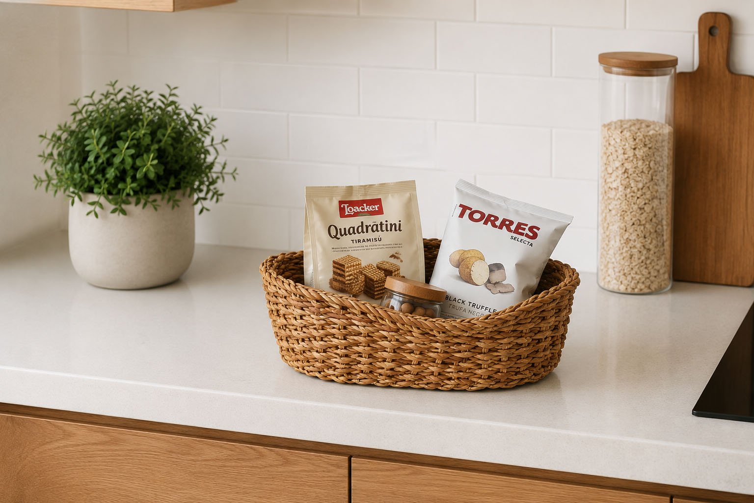 Decorative Oval Straw Basket 28cm Natural Woven Storage Tray