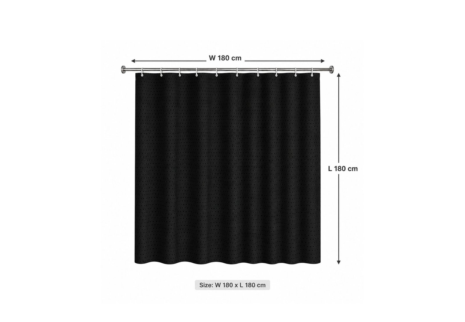 Diamond Pattern Polyester Shower Curtain 180x180 cm
