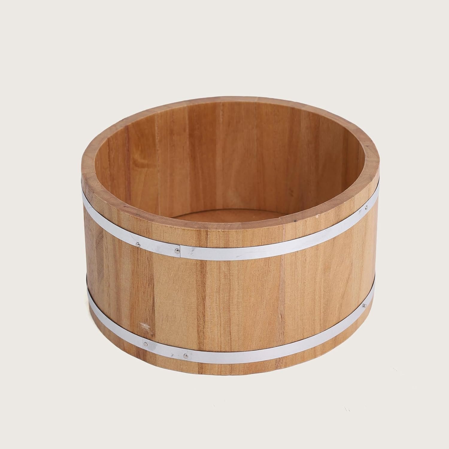 Glass Beverage Dispenser 3L with Wooden Base and Handle