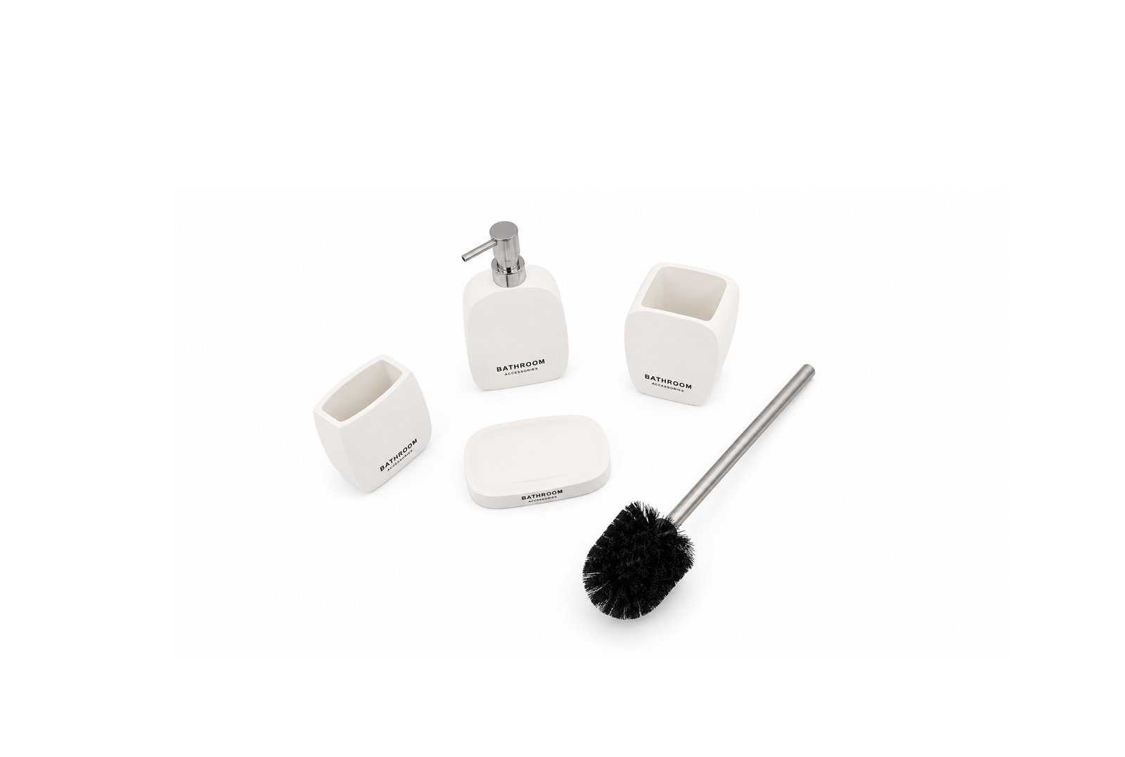 Cement Bathroom Accessory Set Beige