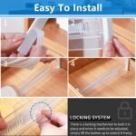 Clear adjustable drawer dividers 8 pack expandable from 28.5 to 50 cm with locking system