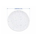 Melamine Dinner Plate 23cm White Grey Blue Terrazzo