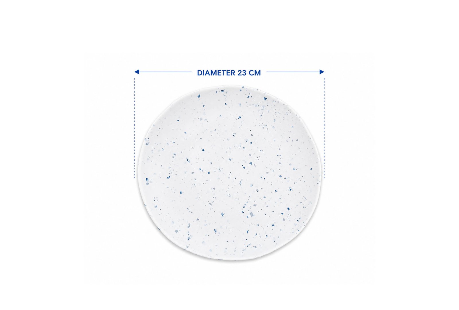 Melamine Dinner Plate 23cm White Grey Blue Terrazzo