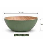 Melamine 25cm Serving Bowl Wood Design Green