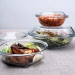 Glass Casserole Set 3 Pcs with Glass Lids