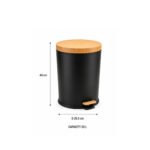 Pedal Bin 20 LTR with Wood Accents