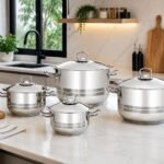 Stainless Steel Cookware Set 4 PCS With Lids