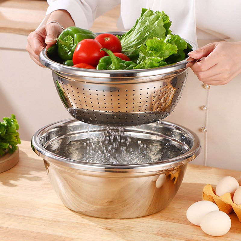 Stainless Steel Colander Bowl 24cm Mesh Strainer