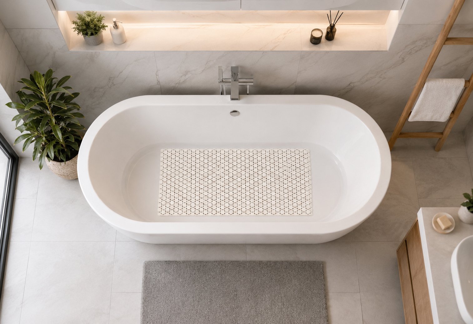 Non-Slip Rubber Bathtub Mat 78x35 cm