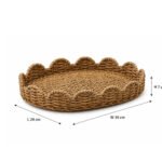oval serving tray 39 cm with scalloped edge for serving coffee, tea, breakfast, snacks, and home décor display.