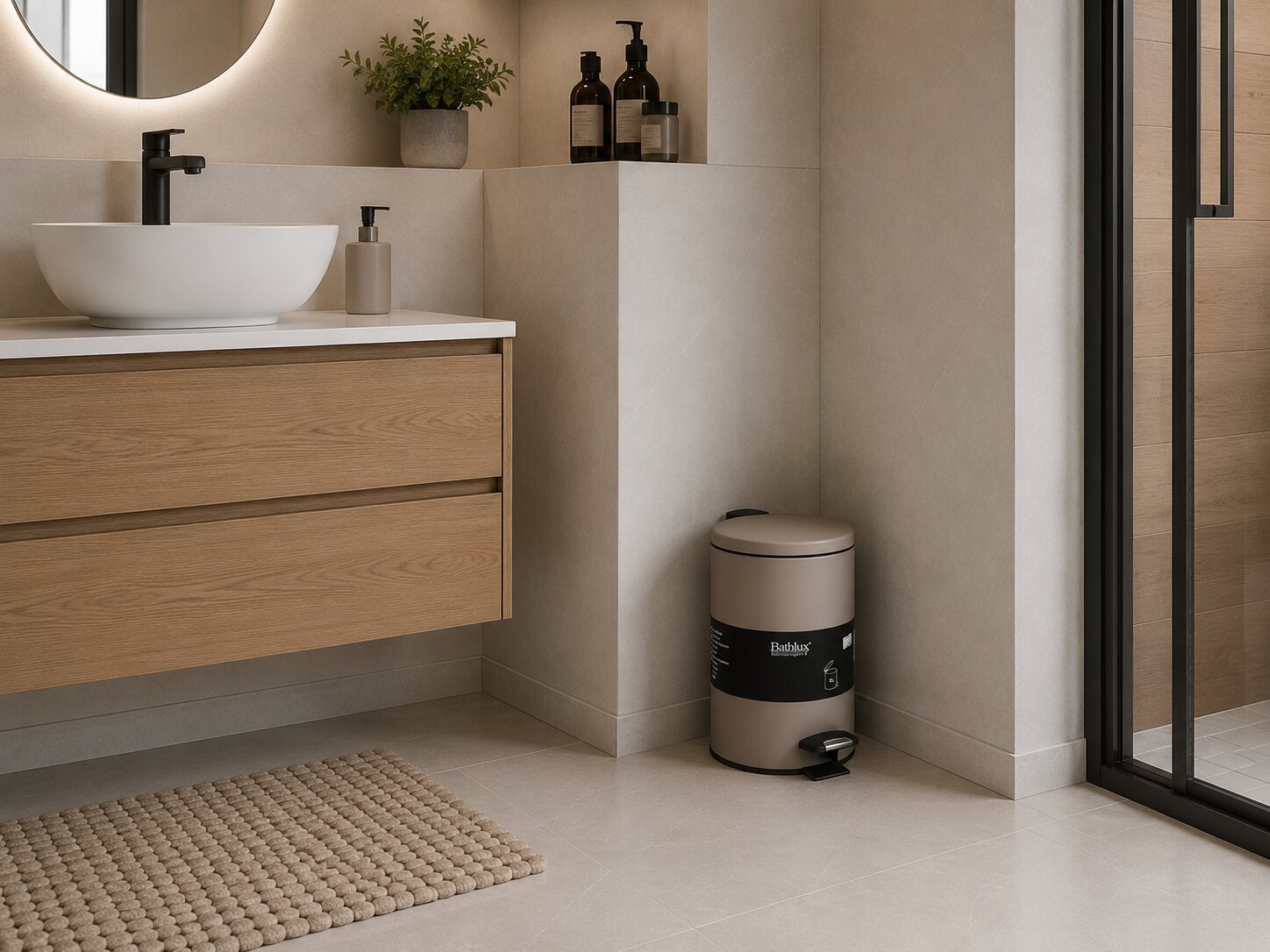 5L Soft Close Pedal Bin | Round Metal Waste Bin with Inner Bucket
