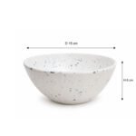 White melamine soup bowl 15 cm with grey and blue terrazzo speckled design for soups, salads, and serving dishes.