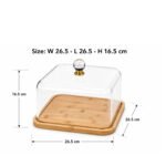 Wooden Base Cake Stand with Clear Cover