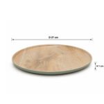 Round Melamine 27 cm Serving Plate Wood Design