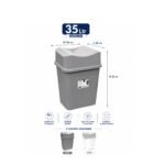 Swing Top Plastic Waste Bin Durable Home Trash Bin