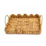 Decorative Water Hyacinth Serving Tray with Handles