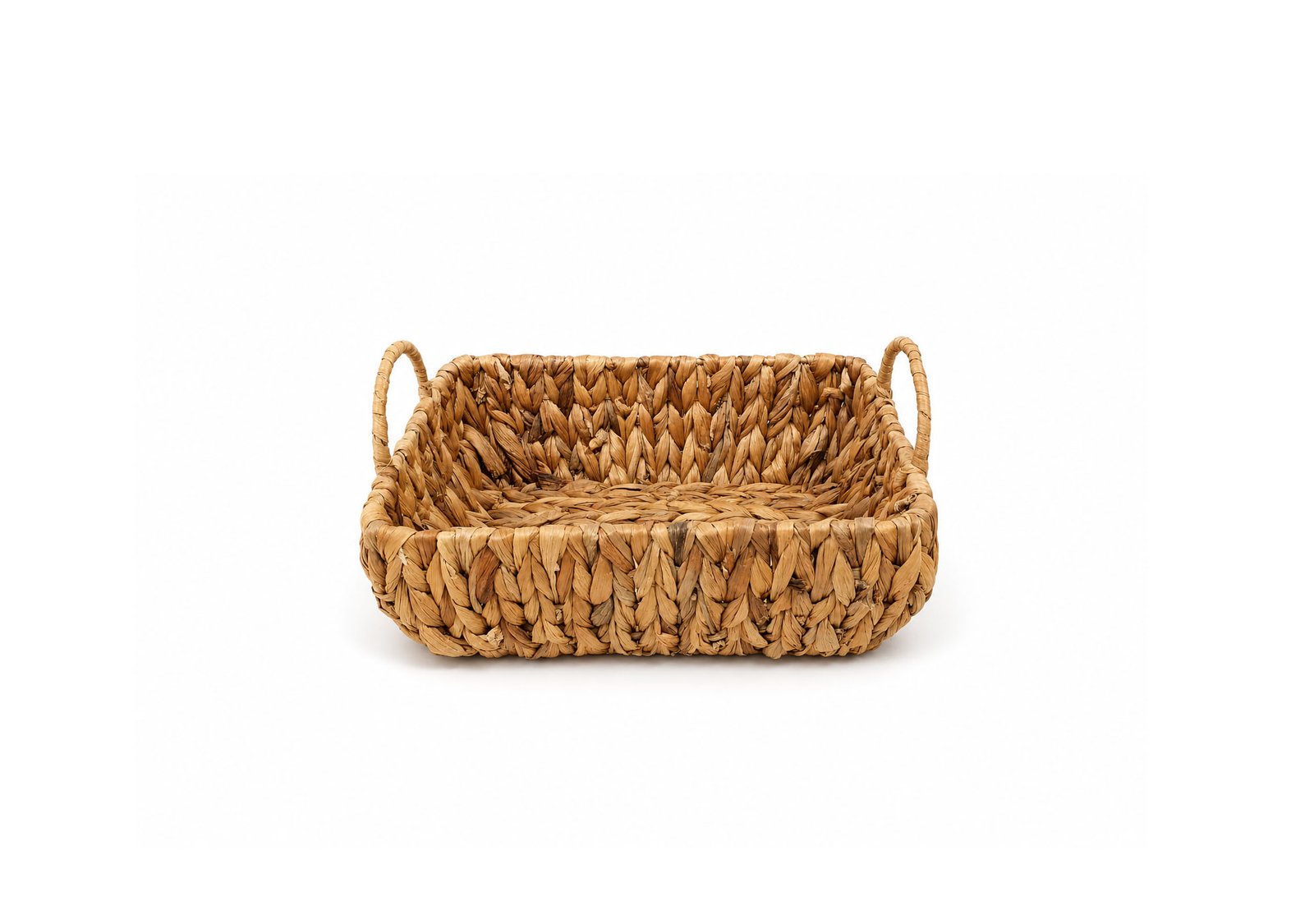 Decorative Water Hyacinth Display Basket 26cm With Handles