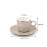 ceramic coffee cup set with 12 cups and 12 matching saucers