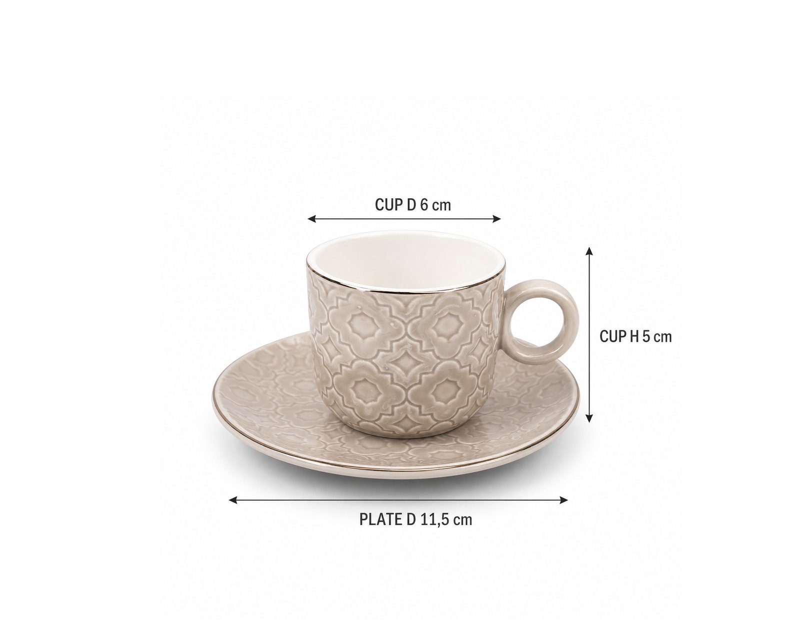 ceramic coffee cup set with 12 cups and 12 matching saucers