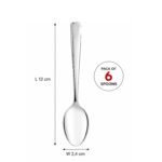 Set of 6 DOSTHOFF stainless steel dessert spoons with polished finish, 12cm length, ideal for coffee, tea, desserts and everyday dining.