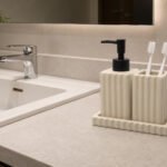 Modern Fluted Ceramic Bathroom Set 3 Pieces